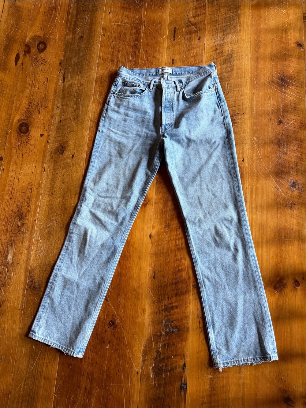 Agolde Light Blue Straight Jeans
